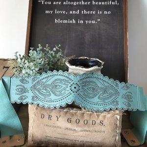 Aqua turquoise stretch belt Boho style